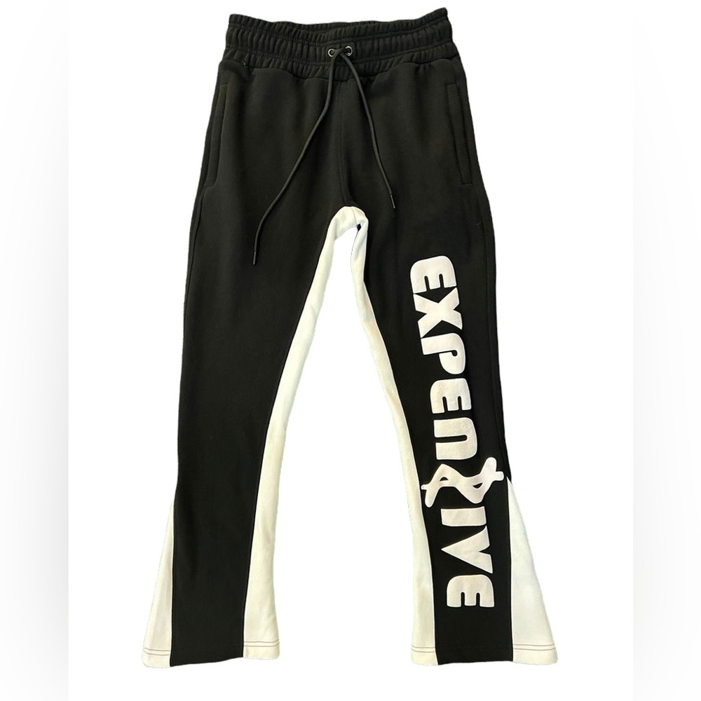 SO EXPENZIVE FLARED SWEATPANTS BLACK